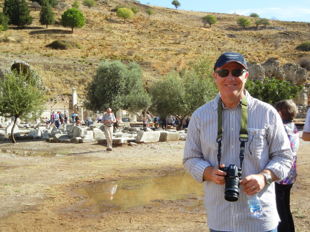 Tourist in Ephesus, Turkey.