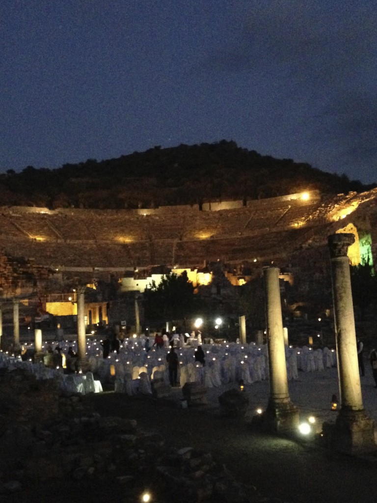 A highlight of the trip: a private concert at night in the ruins of Ephesus.