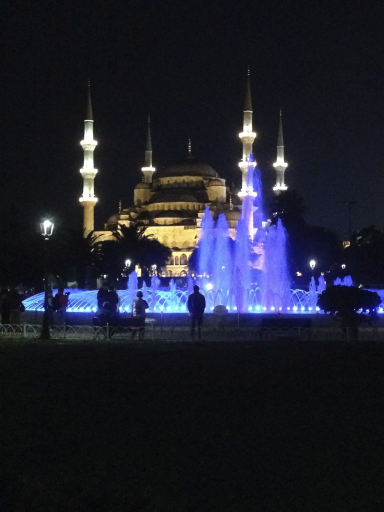 The Blue Mosque at night, using my iPhone.