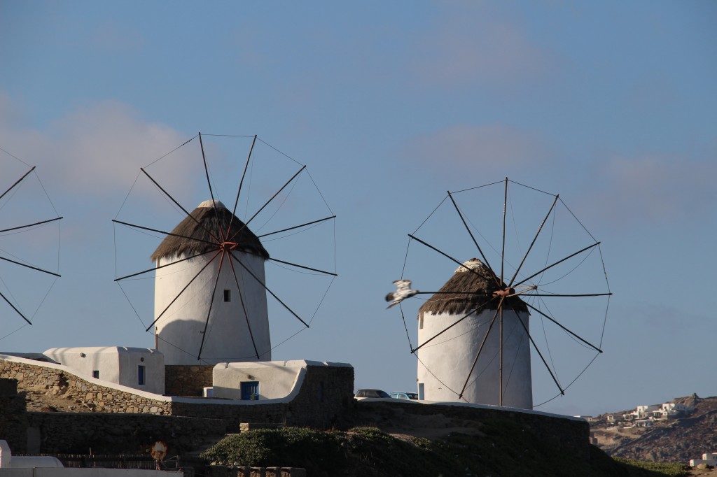 Windmills in Mykonos.